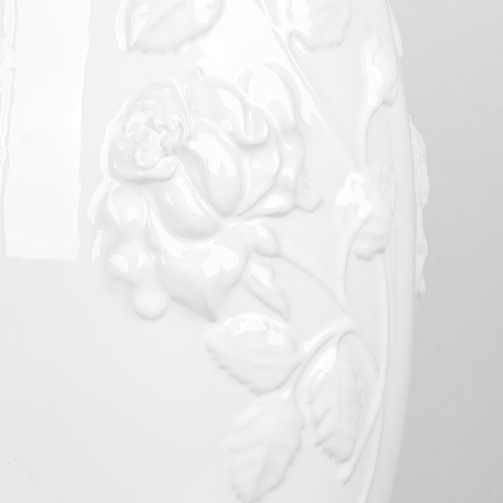 VASO FLOWER BASE BALLS BRANCO E DOURADO