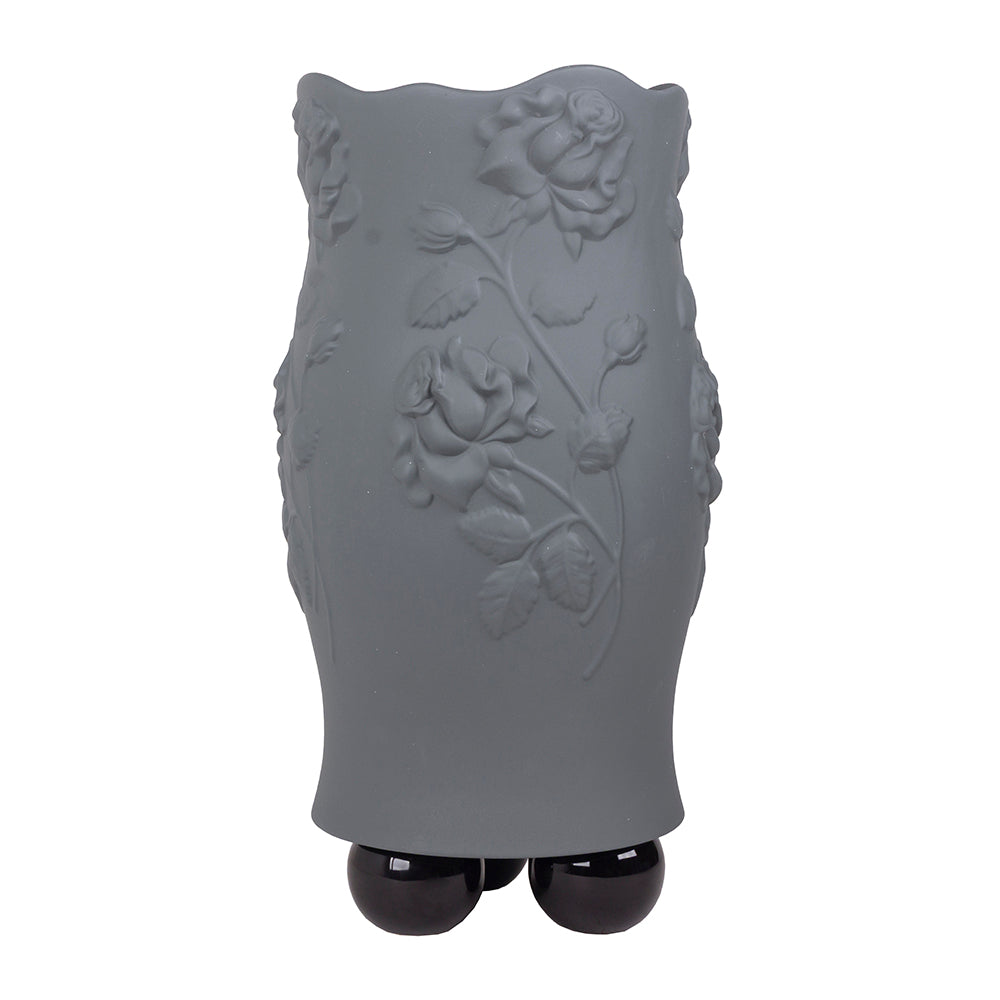 VASO FLOWER BASE BALLS CINZA E PRETO