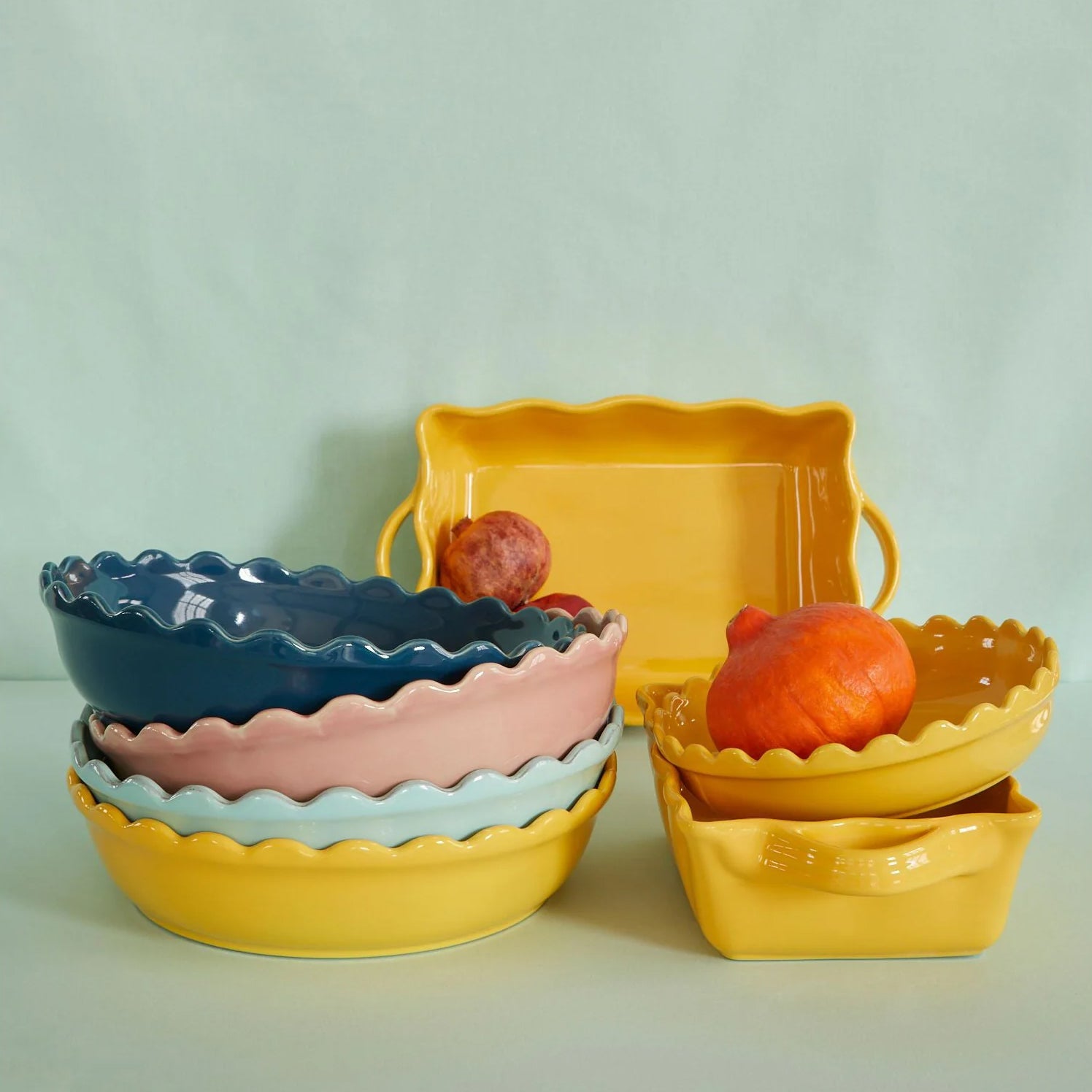 Travessa Em Gres Grande Amarelo